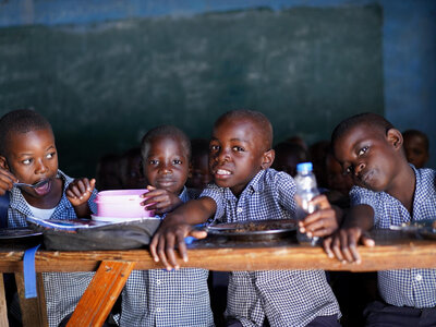 School children beneficiaries of food assistance in Haiti in response to increasing food insecurity