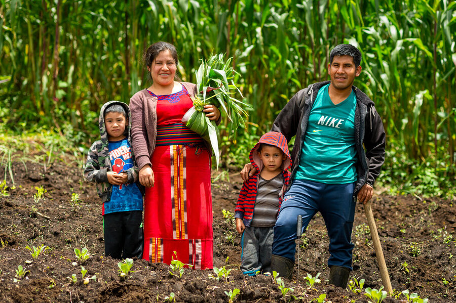Maria, a member of the indigenous Ixil Mayan community, is among female smallholder farmers trained in operating to observe how the land behaves